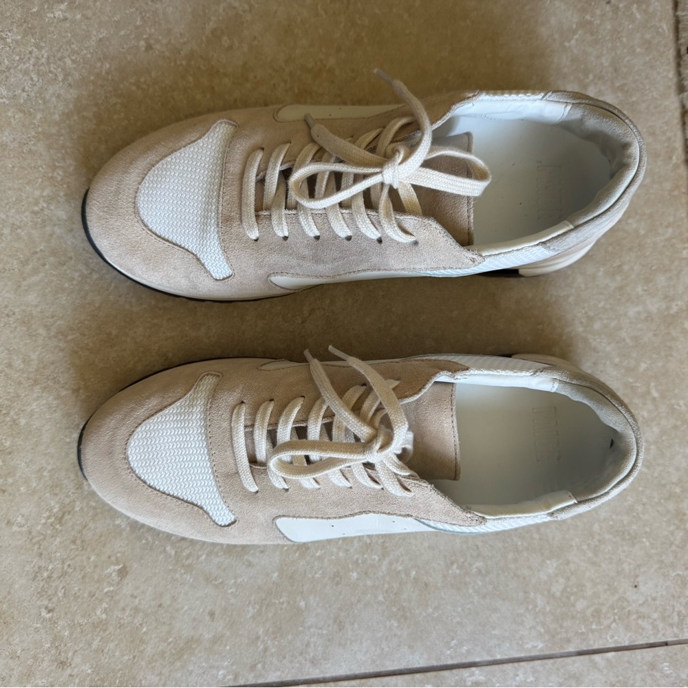 PAIGE Beige and White Casual Sneakers